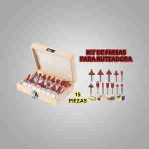 Kit de Fresas para Ruteadora 15 piezas.